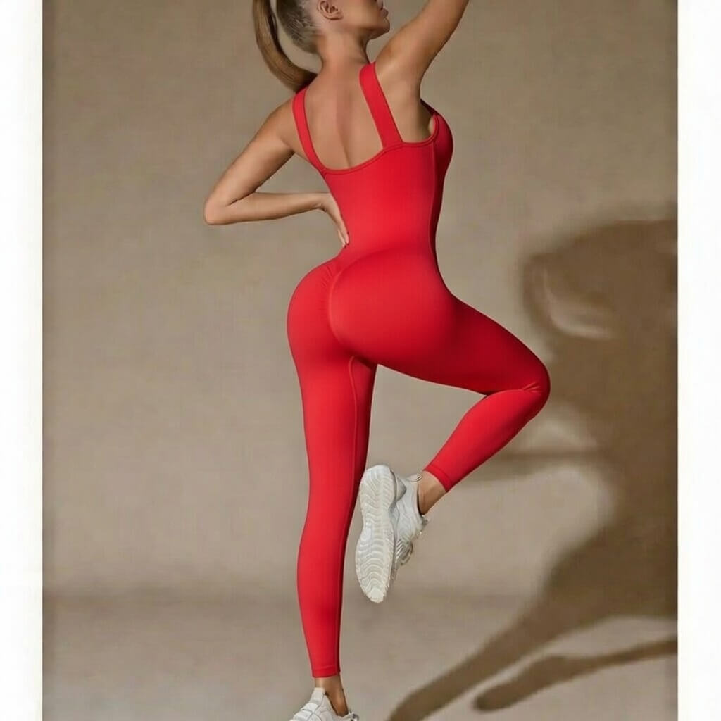 Червен спортен гащеризон C0625