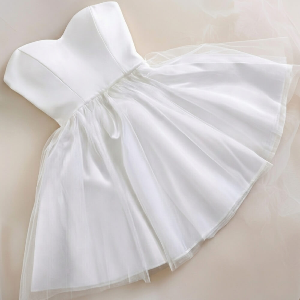 Рокля с бял тюл C0628