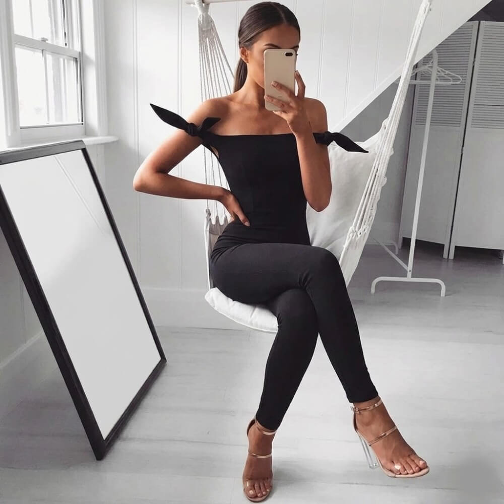 Salopetă cu umeri căzuți și legături C0232