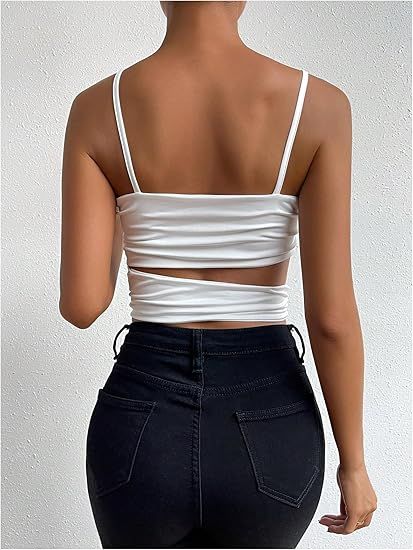 Къс бял топ с презрамки C0567