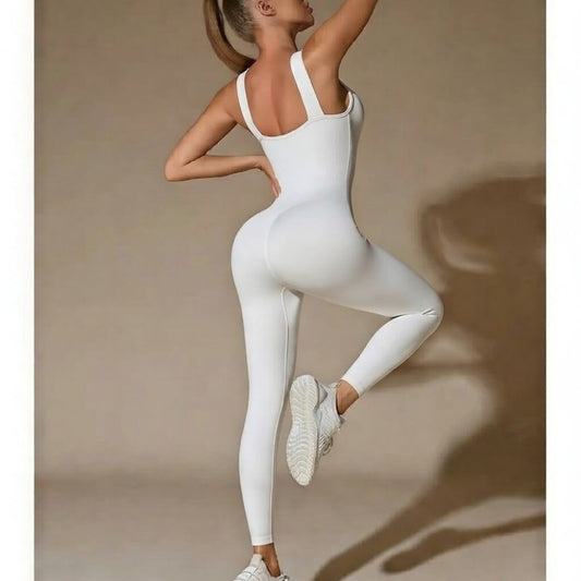 Бял спортен гащеризон C0626