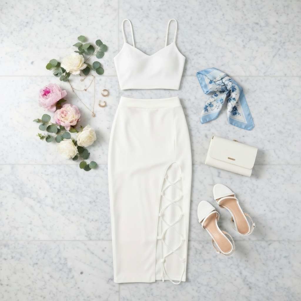 Set de vară alb C0590