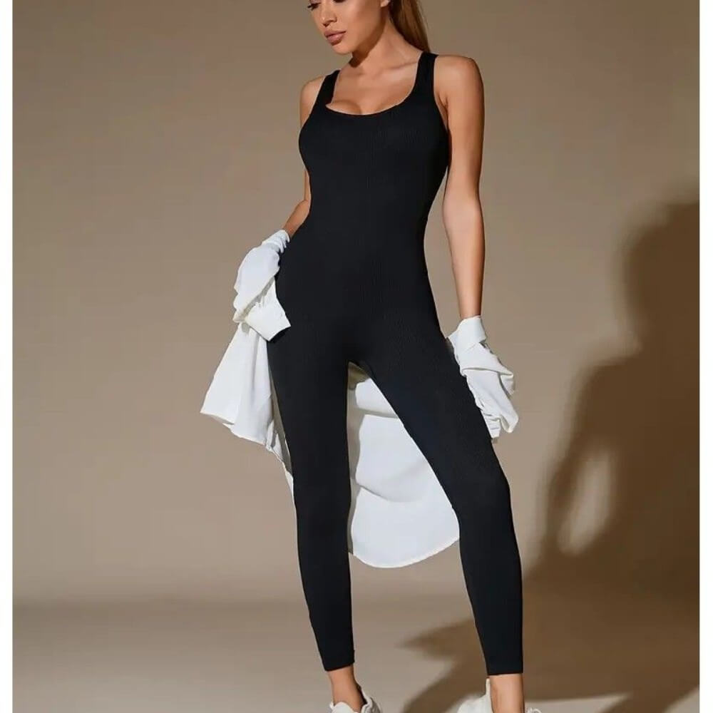 Черен спортен гащеризон C0624