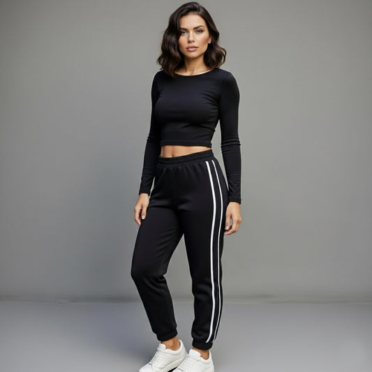 Черен дамски спортен комплект C0574