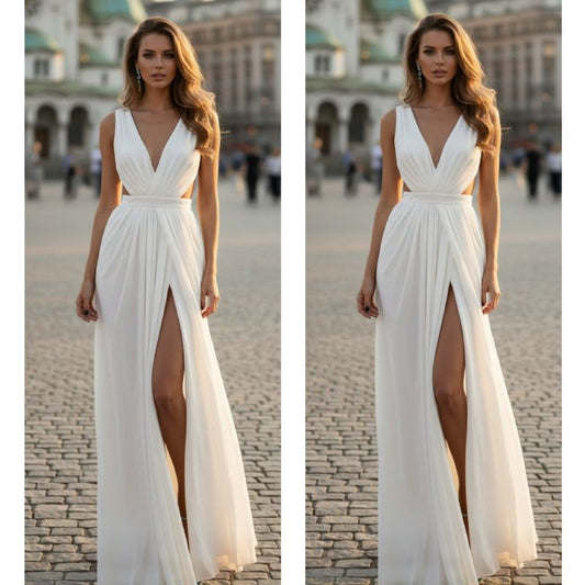 Рокля в бяло С0485